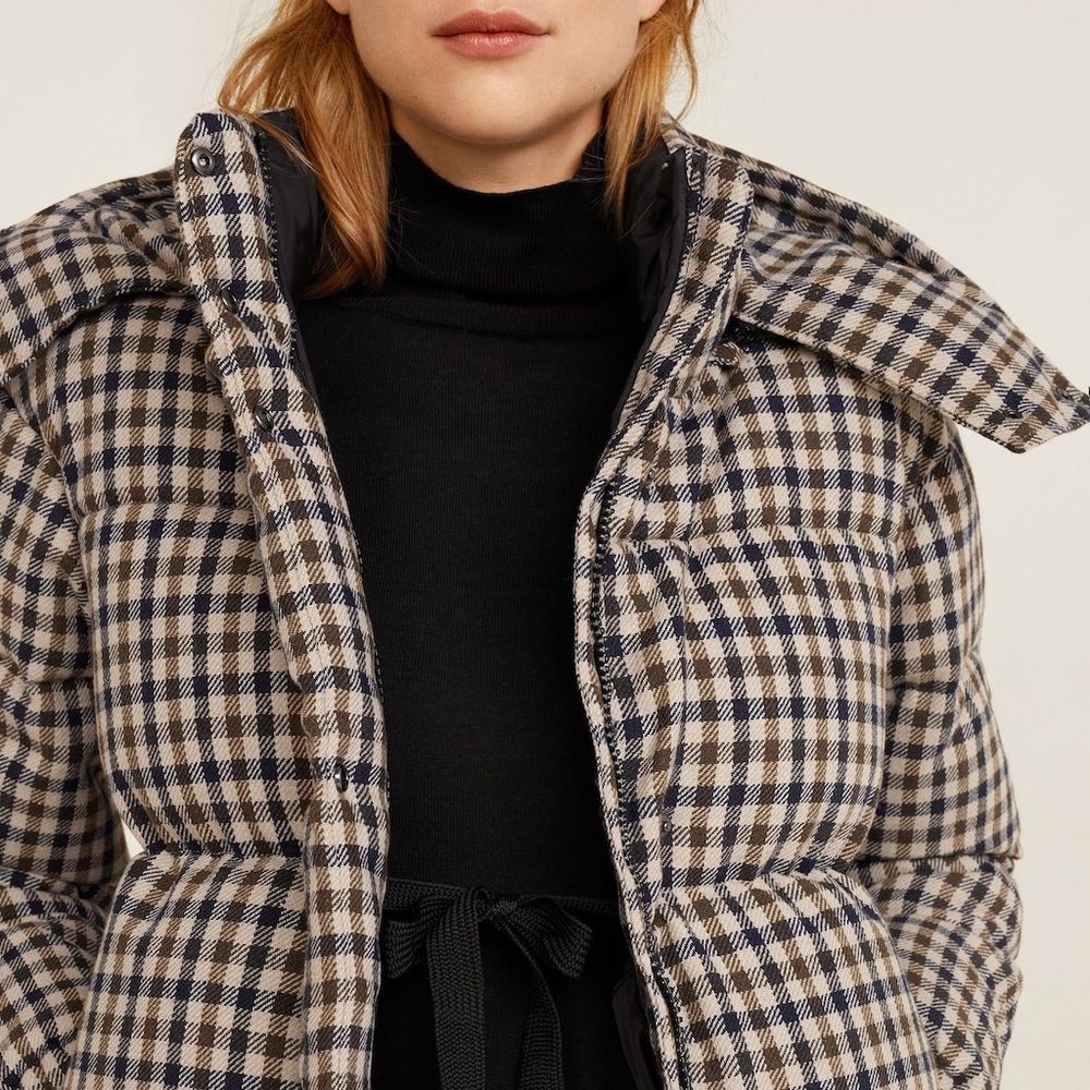 Mango Puffer Coat (Tan/Navy) NWT